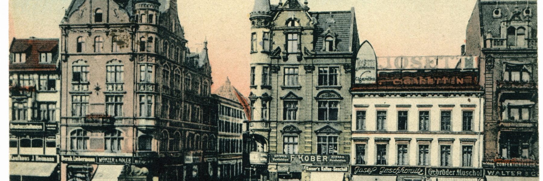 Beuthen O. S. - Ring mit Schießhausstr. Postkartenansicht um 1915